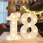 LED Marquee Light Up Numbers Sign - Lighted Birthday Numbers Sign for 18th Birthday Party Decoration, Bar Wall, Home, Table Room, Wedding and Christmas Decorations, Number 18