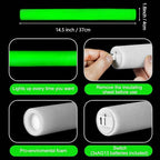 Glow Foam Sticks Bulk, 24 Pcs Green Giant LED Light Up Sticks Flashing Glowing Baton Wands Party Supplies for Wedding, Raves,Concert,Birthday,Christmas, Halloween,Sporting Events