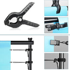 SLOW DOLPHIN Pipe and Drape Photography Backdrop Stand Kit Adjustable Photo Background Stand 10ft x 10ft with Metal Base for Parties Weddings Birthday Party Events Photo Booth(Black)