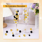 300Pcs Pearl Vase Filler, Black No Hole Faux Pearl Beads for Centerpieces Vases, Candle Centerpieces, Wedding Birthday Party Home Decor 8/10/14/20mm
