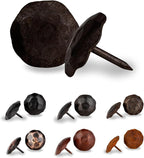 50 Pack 1" Small Round Head Iron Clavos Decorative Nails – Unfinished – Handmade Rustic Round Fasteners for Farmhouse Shutter, Faux Wood Beams, Barn Door, Shutters, and Gates – Ornamental Wood Accent