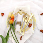 Supernal Set of 60 Wrapped Plastic Silverware Gold Pre Rolled Silverware Set Disposable,Plastic Cutlery for Parties,Disposable Cutlery Heavy Duty with Linen Napkins For Weddings Birhday