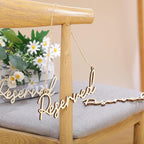 12 Pcs Reserved Seating Signs for Wedding Chairs Hanging Wooden Rustic Reserved Row Signs with Rope Wooden Tag for Wedding Church Pews Restaurant(Wood)