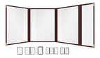 Goodsmart Restaurant Menu Covers – 25 Pack Burgundy Quadfold 8-View, Side-Loading Menu Holders, Vinyl & Plastic Café Menu Covers, Clear Menu Sleeves, Fits 8.5" x 11" & 4.25" x 11", Gold Corners
