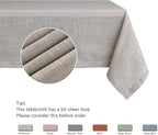 maxmill Lux Faux Linen Table Cloth with Slubby Texture Wrinkle Resistant Anti-Shrink Soft Tablecloth for Kitchen Dining Tabletop for Buffet Banquet Parties Event Dinner Rectangle 52 x 70 Inch Natural