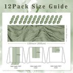 12 Pack Sage Green Cheesecloth Table Runner 10FT Rustic Gauze Fabric Cheese Cloth Table Runner for Wedding Bridal Baby Shower Table Decor 20 x 120 Inch Long Boho Sheer Birthday Party Table Decorations