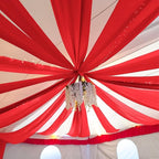 6 Panels Red Ceiling Drapes for Wedding 5ftx10ft Chiffon Fabric Arch Draping Curtains Sheer Drapery for Party Ceremony Birthday Baby Shower Reception Stage Swag Ceiling Decorations