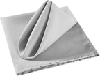 Cloth Napkins 20x20 inch Washable Polyester Dinner Napkins Soft Table Napkins for Wedding Party Dining Banquet(Silver,25PCS)