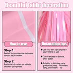 3 Pack 29 x108 Inch Macaron Pink Foil Fringe Table Skirts Metallic Banner for Tinsel Streamer Garland Backdrop for Parade Floats Wedding Thanksgiving Birthday Christmas New Year Party Decoration
