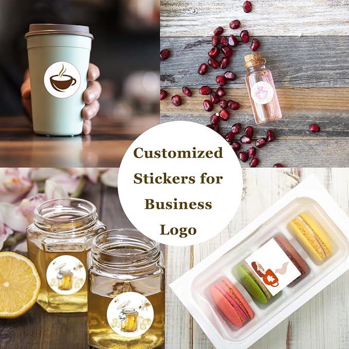 Custom Stickers 70-1000 Personalized Labels for Birthday Party Wedding, Customized Stickers for Business Logo(Heart)