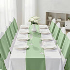 10 Pack Sage Green Satin Table Runner 12x108 Inches Long, Bright Silky Smooth Satin Table Runner Table Decor for Wedding Banquet Christmas Prom Event Birthday Party