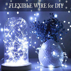 Twinkle Fairy Lights Battery Powered 3 Modes with Timer Firefly Lights 20 LED on 7.2feet Silvery Copper Wire for DIY Wedding Party Christmas Halloween Centerpiece Decorations 15 Pack (Cool White)