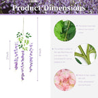5 Pack Light Purple Wisteria Hanging Flowers, 3.44 Ft Fake Hanging Flowers, Artificial Wisteria Garland Vines for Wedding Room Backdrop Outdoor Patio Garden Decoration