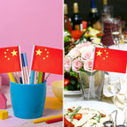 China Flag Chinese Flag, Small Mini Handheld China Flags on Stick, Ideal for Party Parades Sports Events Patriotic Festival Decorations