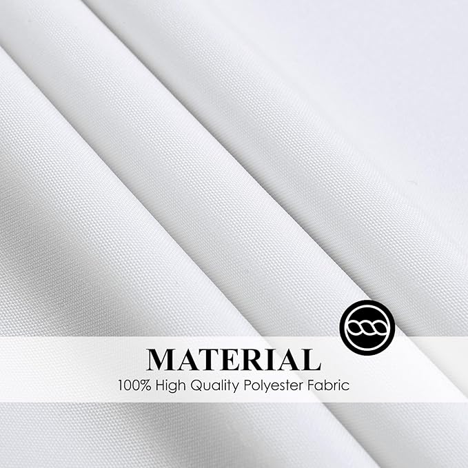 Round Tablecloth 132 Inch 6 Pack White Tablecloths Washable Decorative Linen Polyester Table Clothes Cover for Dining Table Banquets Buffet Parties and Wedding