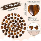 Gerrii 50 Pcs Heart Healing Stone Bulk Quartz Heart Inspirational Stones Gift for Women Love Pocket Polished Natural Energy Balancing Meditation 0.8 Inch(Amber)