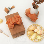 Ribbli Orange Burlap Wired Ribbon,1-1/2 Inch x 10 Yard,Wired Edge Ribbon for Big Bow,Wreath,Tree Decoration,Outdoor Decoration