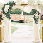 Ivory Wedding Arch Draping Fabric 2 Panels 29" x 20 FT White Drapes for Backdrop Sheer Curtains Wedding Drapes for Romantic Bridal Baby Shower Ceremony Birthday Party Fall Outdoor Events
