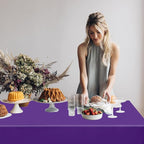 QZYL 4 PCS Plastic Table Cloth, 54" x 108" Purple Picnic Table Cover, for 6 to 8 Foot Tables, Rectangle Tablecloth for Birthday, BBQ, Wedding and Party Decorations, Indoor Outdoor Home Essentials