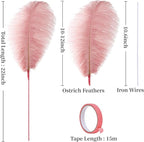 Holmgren Pink Craft Ostrich Feathers - 20pcs Making Kit 22 Inch Ostrich Feathers for Vase, Floral Arrangement, Wedding Party Centerpieces Home Decorations (Lotus Pink)