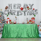 SquarePie Sequin Tablecloth 50 x 72 Inch Green Sparkly Table Cloth for Christmas Party Decoration