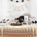 8P Champagne Gold Foil Fringe Metallic Tassel Streamers Banner Tassel Garland for Parade Floats, Bachelorette, Wedding, Birthday, Halloween, Christmas, Bridal/Baby Shower Party Decorations