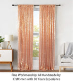 ShinyBeauty Sparkle Backdrop Curtain Rose Gold 2 Panels Set Photo Backdrops 2FTx8FT Sequin Curtains for Birthday Party Pack of 2-1220S