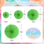 20 Pcs Grass Green Hanging Paper Fan, Round Paper Fans Decorations Set for Weddings, Birthdays, Engagement, Bridal Shower, Baby Shower Event, Graduation, Party Supplies Decor