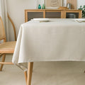 NLMUVW Linen Table Cloth for Square Tables, Rustic Textured Tablecloth Water Resistant Farmhouse Table Cover for Kitchen Dining Coffee, 48 x 48 Inch