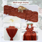 6 Pack Terracotta Cheesecloth Table Runner 35x120 Inch 10Ft Rustic Gauze Cheese Cloth Thanksgiving Table Runner Sheer Cheesecloth Table Runners for Wedding Party Bridal Shower Decoration