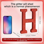 TONIFUL 8 Inch Red Glitter Letter H Table Centerpiece A-Z Red Birthday Party Decorations,Red Alphabet H for Birthday,Chrismas,Graduation,Bridal Shower,Wedding,Anniversary Party Supplies