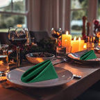 Aneco 24 Pieces Satin Napkin Square 20 x 20 Inches Dinner Napkins Weddings Party Napkin Soft Table Napkins for Romantic Weddings Party Dinner Decoration (Forest Green)