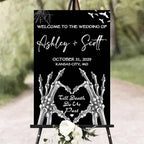 Gothic Halloween Wedding Welcome Sign, Til Death Do Us Part, 4mm Thick Plastic, 12"x18", Ground Stake