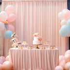 10x10 Peach Tulle Backdrop Curtains for Parties, Sheer Backdrop Curtain Wedding Photo Background Drapes for Baby Shower Photography Birthday Party