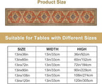 Vintage Boho Floral Table Runner, Rustic Country Farmhouse Orange Yellow Grey Retro Flower Pattern for Home Kitchen Table Decor Dining Coffee Room Party Decor 13x72in