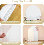 White and Beige Arch Backdrop Cover for Wedding, 7.2FT 6FT Set of 2 Stretchy Spandex Fitted Arch Stand Cover for Baby Shower, Birthday Party Decor, Chiara Backdrop Cover with Double-Sided Design