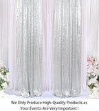 ShinyBeauty Sequin Curtains 2 Panels Silver 2FTx8FT Sequin Photo Backdrop Silver Sequin Backdrop Curtain Pack of 2-1011E