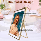 Gold Floating Frame, 10"x12", Vertical, For Picture 8.5x11, 8x10, 7x9, Tabletop Shelf Photo Frame, Classy For Summer Holiday, Birthday or Wedding, Home or Office Décor