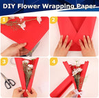 Vanhench 17.8"x1500" (125') Red Wrapping Paper, Wrapping Kraft Paper for Mothers Day, for Floral Bouquet/Gifts Wrapping, for Poster/Bulletin Board/Construction