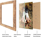 8x10 Picture Frame Set of 4, High Definition Real Glass Rustic Brown Frame, 8 x 10 Wood Photo Frames for Desktop Display and Wall Mounting