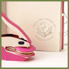 Upgraded Book Embosser Personalized | Custom Book Stamp | Storage Gift Box Set - Include Magnetic Bookmark and Eternal Pencil & 20 pcs Foil Sticker for Hardcover Books, Envelopes, Leather