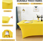 2-Pack 8ft Spandex Table Covers for Rectangle Folding Tables - Washable Elastic Tablecloth - Ultimate Fitted Table Protector for Birthday Parties, Trade Shows, Banquet
