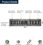 Custom Sign, Custom Street Sign, 11 Font Colors, 13 Font Styles, 4 Hole Options, 22 Sizes, 4x18 Inches, Rust Free DiBound, Fade Resistant, Made in USA by My Sign Center (Grunge Metal)