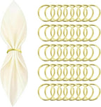 40 Pcs Gold Napkin Rings - Metal Napkin Ring(Round) Stainless Steel Napkin Rings for Table Settings Wedding Christmas Party Dinner Table