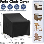 Patio Furniture Covers Waterproof for Chairs, Lawn Outdoor Chair Covers 2 Pack, Patio Chair Covers for Outdoor Furniture Fits up to 29W x 30D x 36H inches, Black