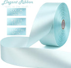 Light Blue Solid Satin Ribbon 1-1/2 Inch 50 Yards Solid Polyester Fabric Ribbon for Gift Wrapping Wedding Christmas Baby Shower Birthday Party Decoration Handmade Immortal Flower Craft