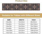 Boho Paisley Farmhouse Table Runner, Vintage Red Blue Retro Flower Rustic Country Style Floral Print Pattern for Home Kitchen Table Decor Dining Coffee Room Garden Party Decor 13x36in