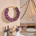 8 Pcs x 8.2 ft Flower Garland Artificial Rose Vine Flowers with Green Leaves Hanging Fake Roses Vine for Room Party Home Wedding Birthday Christmas Wall Arch Decor, Spring Purple Flower