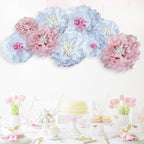Pink Paper Flowers Decoration-Blush Pink Cream Colorful Paper Pom Poms Wall Decor for Baby Showers, Weddings, Graduations, Tea Parties, Engagement