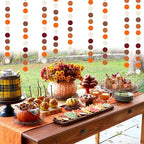 Boho Burgundy Brown-Orange Party-Decorations Streamers - 52Ft Birthday Baby Shower Hanging Paper Garland Banner,Fall Autumn Thanksgiving Harvest Rustic Wedding Bridal Classroom Supplies Decor Hugtmr